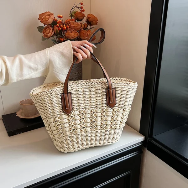 Women's Woven Rattan Straw Shoulder Bag S73cab5c73bca4412ba55b323b7c965cap