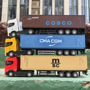 BuyerFriends 1:50 Scale Diecast Alloy Container Truck Toy