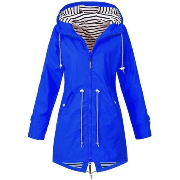 Womens Waterproof Raincoat Casual Basic Outdoors Trench Lightweight Drawstring Jackets Hik S7738eaaecfe3414fb825b8968299db08K