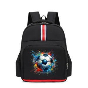 Watercolor Soccer Print Backpack for Students