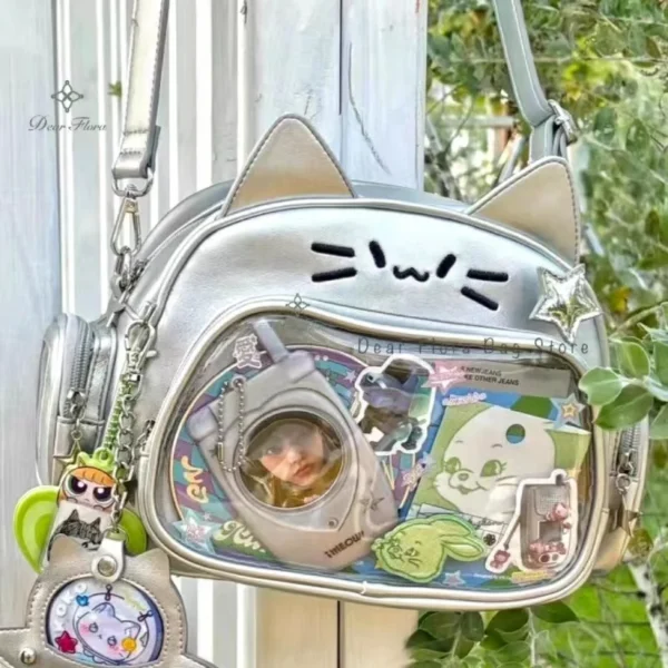 Y2K Korean Japan Kawaii Cat Ita Bag PU Cute Girls Transparent S778d7dbe8ffc420fa0d3ca4d88daef09a