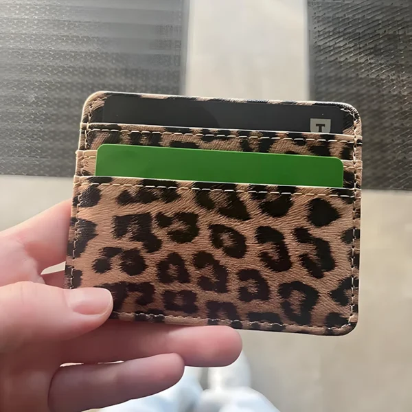 Classics Leopard Print PU Leather Card Wallet Fashoin Bus Id Business S7a924bdf641f4eedac5ea7c22a3075b0y
