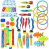 BuyerFriends Diving Pool Sinker Toys for Kids, 30-Piece Set with Storage