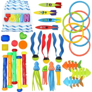 BuyerFriends Diving Pool Sinker Toys for Kids, 30-Piece Set with Storage