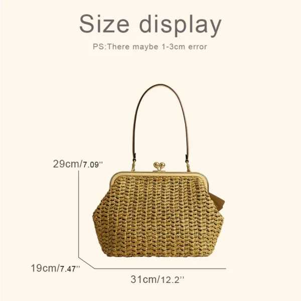 Kisslock Frame Straw Raffia Beach Bag S7ddacfac96d84397a4f3b9cd756e896dh