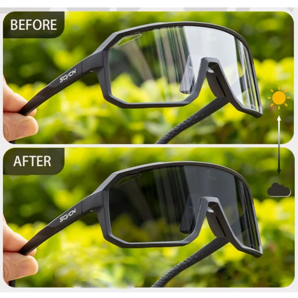 Photochromic Men’s UV400 Cycling Sunglasses Women Sports Running Eyewear for Men Glasses Road...