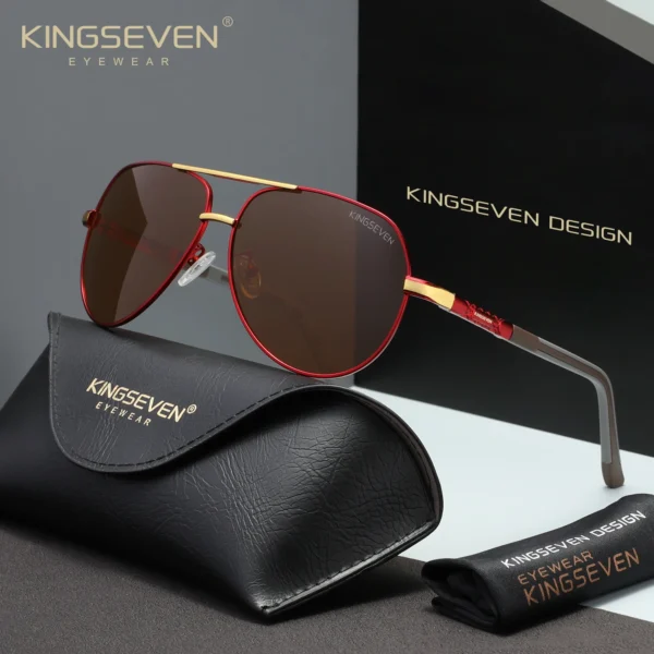 KINGSEVEN Fashion Pilot Men Sunglasses  Retro Glasses Casual Large S7fc58098336347768454d4d046a681e9g