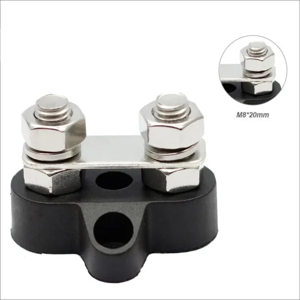 M6 M8 48V Junction Block Bus Bar 5/16″ Terminal Block Insulated Dual Heavy Duty Power...