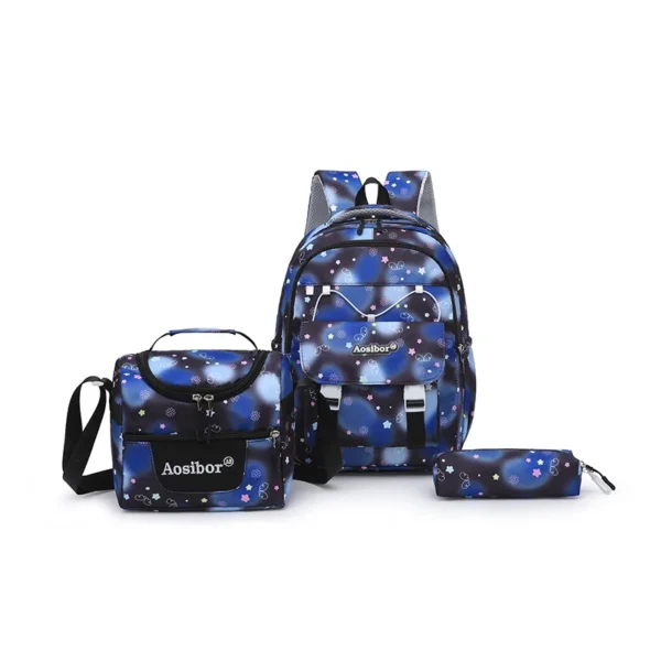 3pcs/set Girls Cartoon Print Schoolbag Elementary Backpack Middle School Campus Bag S827ff721a1974b8886990a3246f8a8e97