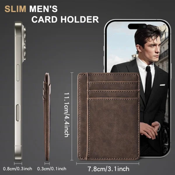 Genuine Leather RFID Blocking Retro Thin Card Holder Wallet, Crazy Horse S84f8334faed443eab14accb1b8916f6fV