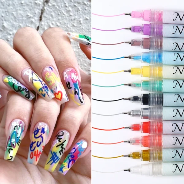 12pcs/Set Nail Art Graffiti Pen Nail Marker Drawing Abstract Lines Fine S852fde757fa64ebb86255a7cabd3d6e8P