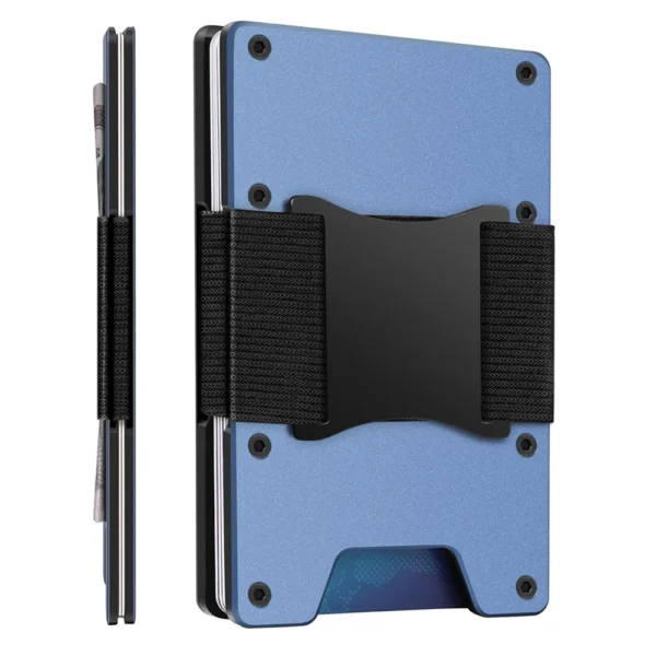Minimalist Wallet for Men- Slim Aluminum Metal Money Clip Wallet with S85e94958ae914306baf4b5d76317aa27T