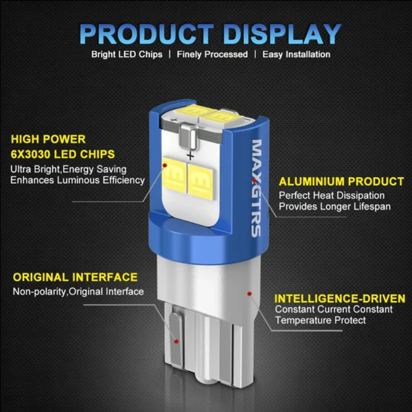 10x 194 168 T10 LED W5W LED Bulb 3030 DRL Car S86d8957d9dc242b89d43467e071d1662B