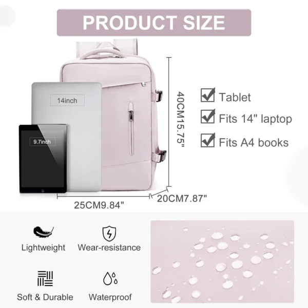Women's Backpack Travel Suitcase Cabin Bag Aircraft Ryanair 40x20x25 Airplane Travel S8a698d2c87d14adb81a9b6b4a96d6d739