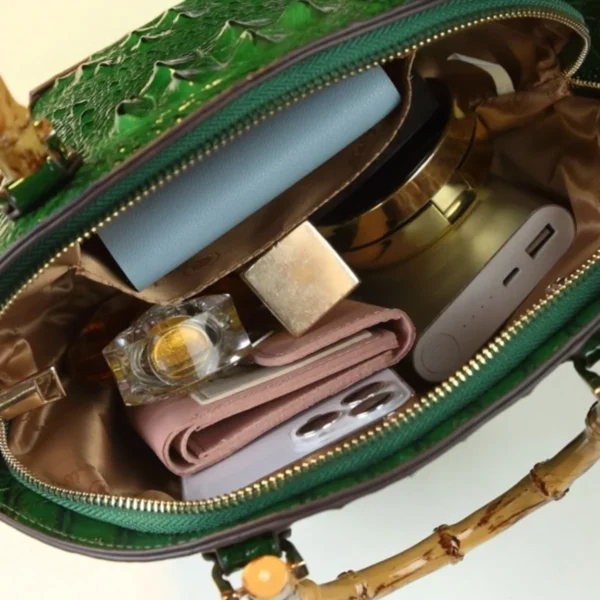 Hard Leather Women's Bag, New Fashionable Bamboo-Patterned Handbag, Shell-Style Messenger S8bd55e9064ce403bb1ba6170bb668474z