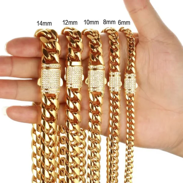 6/8/10/12/14mm New Men Chain Bracelet Stainless Steel Curb Cuban Link Chain S8ca7ab8592034c57b89a652d7e00dfd4w