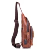 Faux Leather Crossbody Chest Bag, Men's