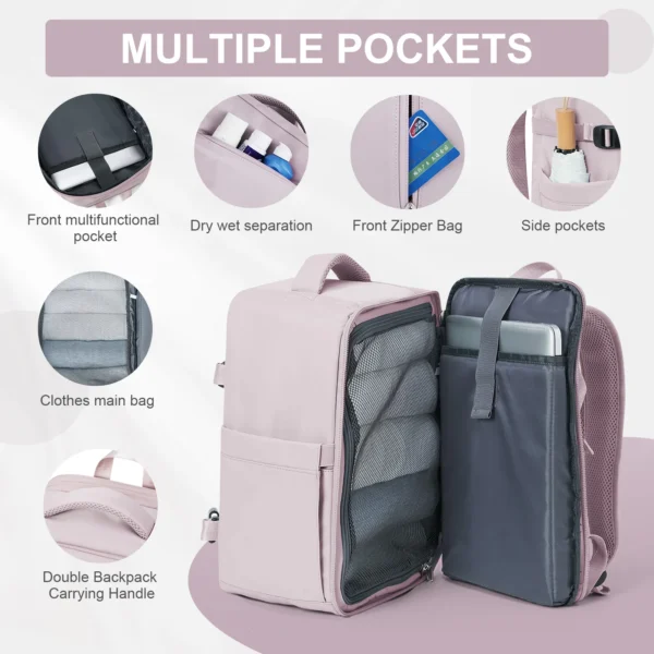 Women's Backpack Travel Suitcase Cabin Bag Aircraft Ryanair 40x20x25 Airplane Travel S8f26047623a045b1a92c866a8f79f179X