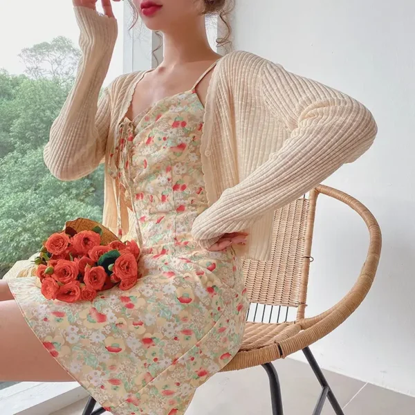Summer Short Knitted Cardigans Women Sunscreen Outerwear Cardigan Woman Sweet Slim S8fbb16d1913547a1aefe5f96dd33cdecA