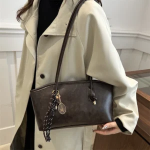 European American Retro Tote Bag, Korean Fashion Shoulder Bags Advanced Simple