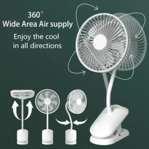 USB Stroller Clip Fan, Power Bank Fan