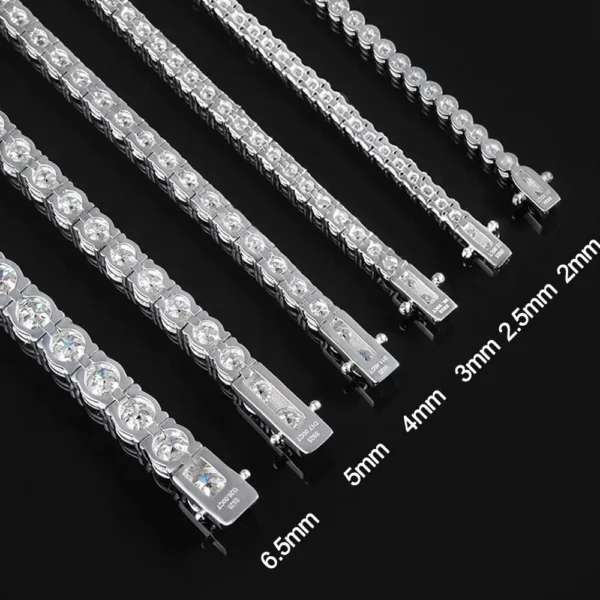 KNOBSPIN 2mm Moissanite Tennis Bracelet silver-tone Silver Plated White Gold S944eb8bc68da4d2881701a65677021a6E