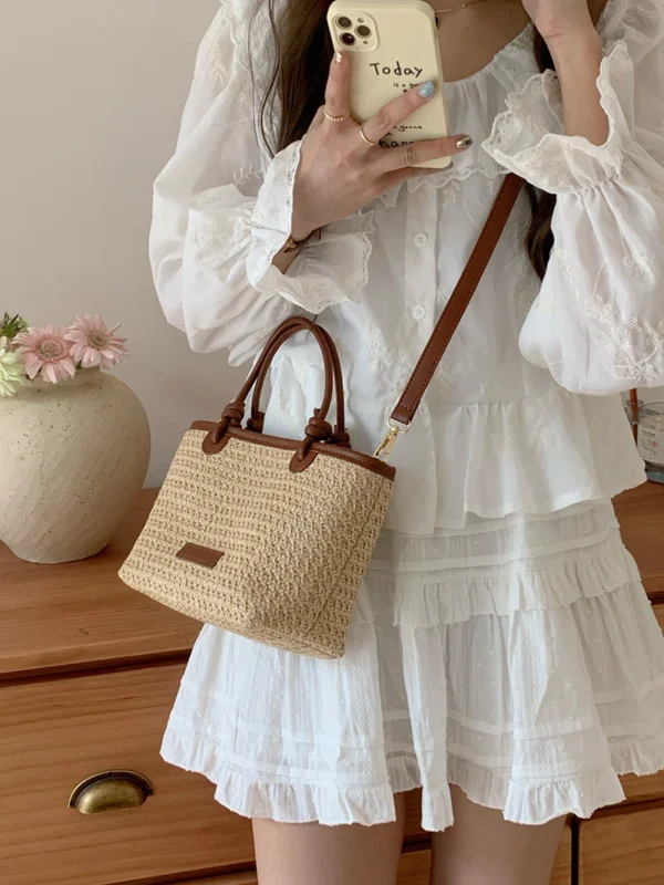 Women's Retro Beach Straw Shoulder Bag S94d831e2c50b488c88d0c345c1eaf434q