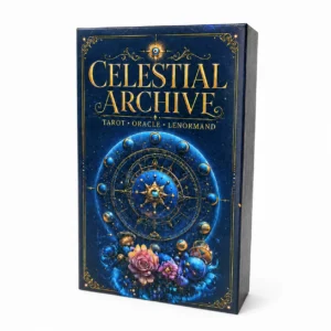 Celestial Archives Tarot Lenormand Oracle Cards, 78-Card 3-in-1 Divination Deck for