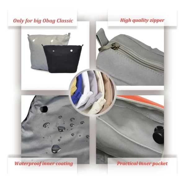 Canvas Bag Organizer Insert with Zipper Pocket S955c73fe99ca46ec9c035638ae24d573P