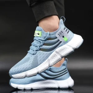 Men Casual Sport Shoes Breathable Lightweight Sneakers Outdoor Mesh Black Running