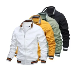 Men's White Waterproof Windbreaker Jacket