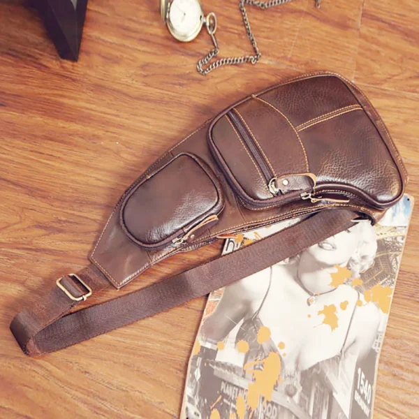 Men Cross Body Shoulder Sling Backpack Chest Bag Pouch Genuine Leather S97730cd56ce4422596523fe9d57136f1m