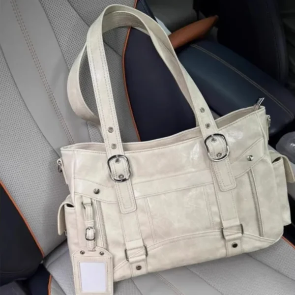 Hot Girl Vintage Studded Tote Bag Women Leather Textured Large Capacity S97a5f77947f2454a836a9259f99d7cb7L