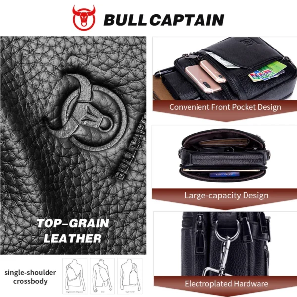 BULLCAPTAIN New Men Bag Genuine Leather Man Brand Crossbody Shoulder Bag S9963d66f2d194b77b1e75849ca82e6c8d
