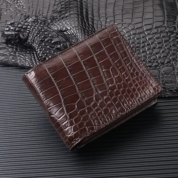 handmade authentic crocodile leather men's wallet short wallet real crocodile leather S9a882d941ec34206a120b09d72a3ccac5