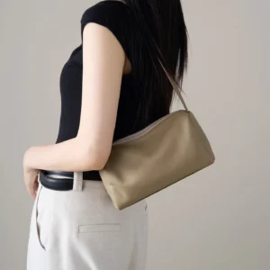 Women's Genuine Cowhide Mini Cylinder Crossbody Bag Soft Pebbled Leather Adjustable