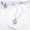 Heart Pendant Snake Chain Necklace, Silver-Tone