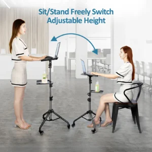 Portable Projector Floor Stand Adjustable Height Projector Tripod Stand with 2