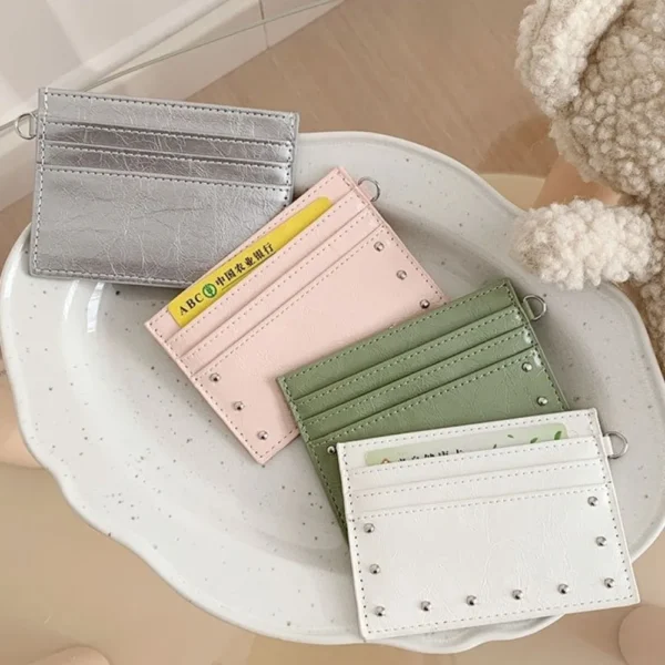 Ultra-Thin Cracked faux leather Card Wallet
