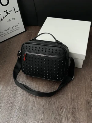 Punk-style Crossbody Bag for Men Stylish Men's Sling Bag Large Capacity
