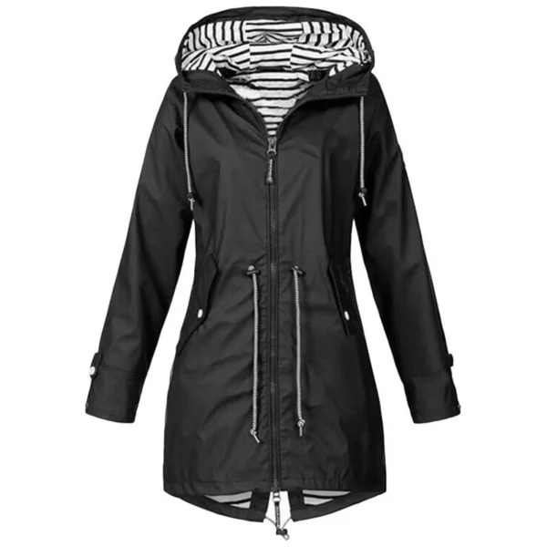 Womens Waterproof Raincoat Casual Basic Outdoors Trench Lightweight Drawstring Jackets Hik Sa334fe785c4746ad8c866c46cd00ca93z