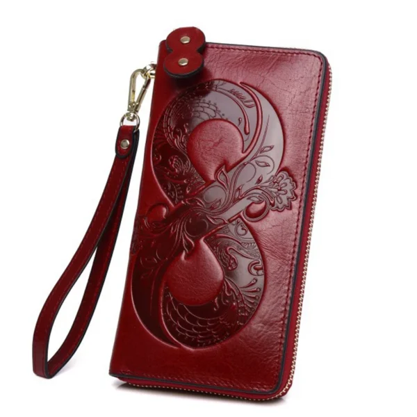 Vintage Genuine Leather Woman Wallet New Floral Real Cow Leather Purse Sa611db85ef3d4255b9742cb710eaeb13O