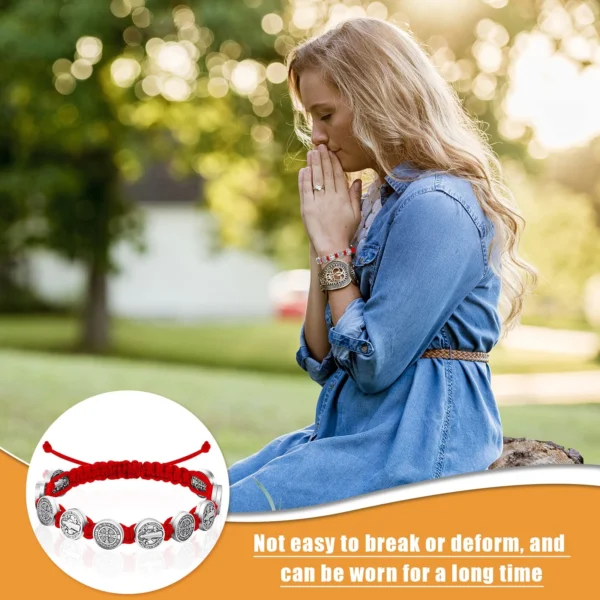 Protection Cord Bracelets, Red/Black, 12-Pack Sa6b0f33352b44ed4af2601fe409eefc0s