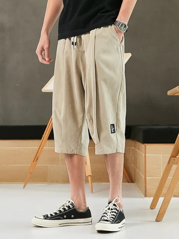 Plus Size Summer Harem Pants Men Short Joggers Chinese Style Calf-Length Sa6e7c952d04548f5b48dfb58273ee4ffy