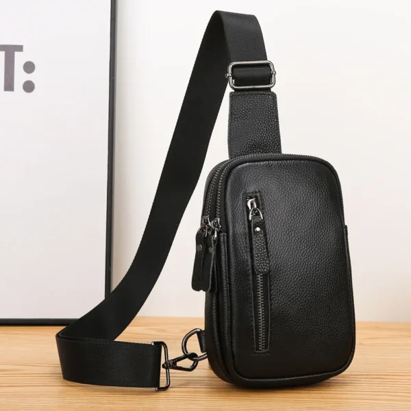Fashion Cowhide Chest Bag Men's Casual Travel Genuine Leather Shoulder Bag Sa8a596e49f804b5badbbc2c09efcf91dc
