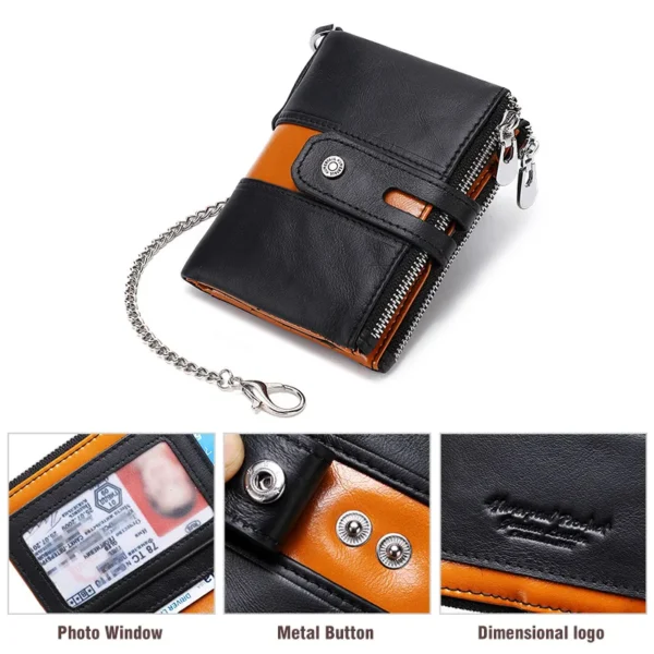 HUMERPAUL Genuine Leather Men's Wallet Fashion Quality Travel Purse Rfid Protect Sa983b65a9d2348329fc10fb20a74b6c4X