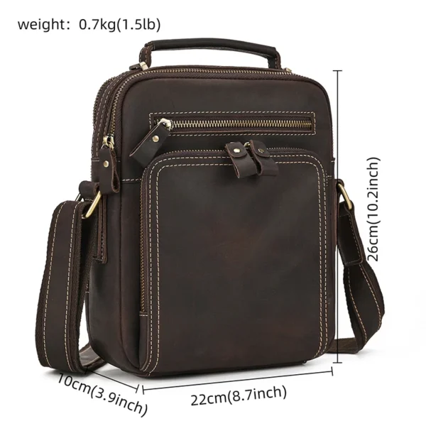 Men's Faux Leather Crossbody Messenger Bag