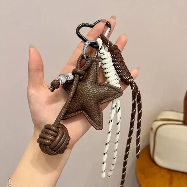 PU faux leather Star and Heart Pendant Keychain Sa9e109db5cb242b492b30e717a55adf6R