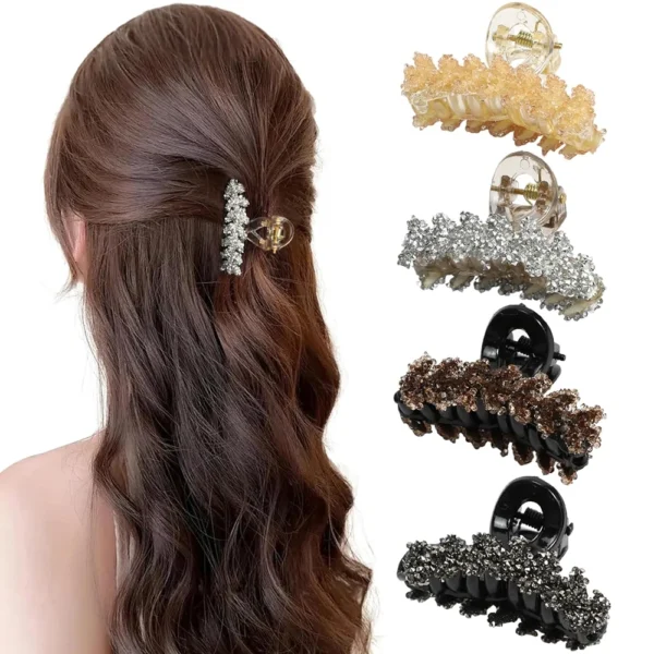 Crystal Leaf-Shaped Rhinestone Hair Claw Clip Saa8b0c7d2c8b434a90edc31512a99374h