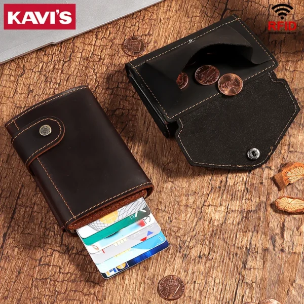 Vintage Crazy Horse Leather Men Wallets RFID Protection Mini Metal Card Sabae30872fb74c099ed95ca705e19d01F